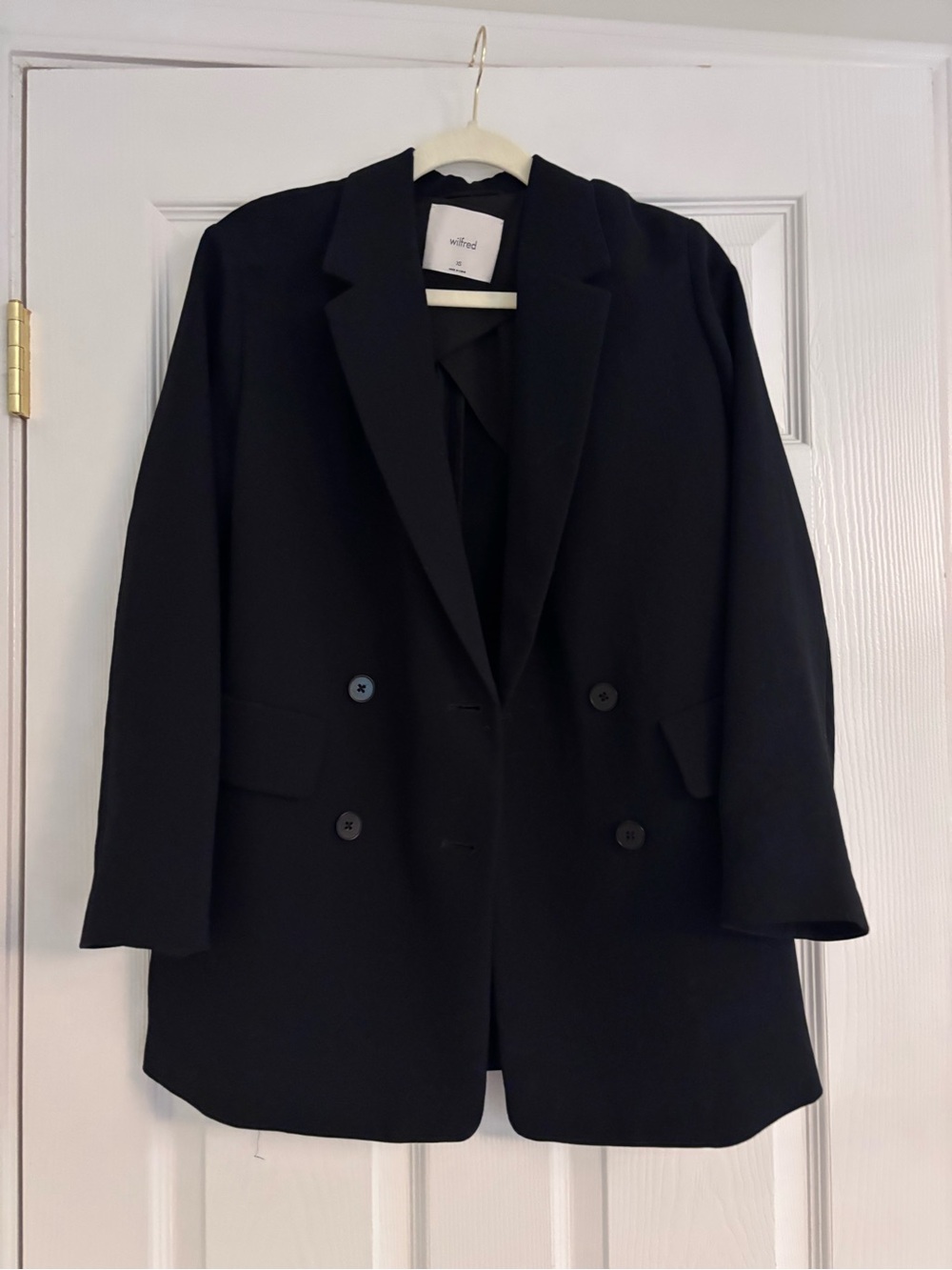 Wilfred Black Double-Breasted Suit Jacket Blazer